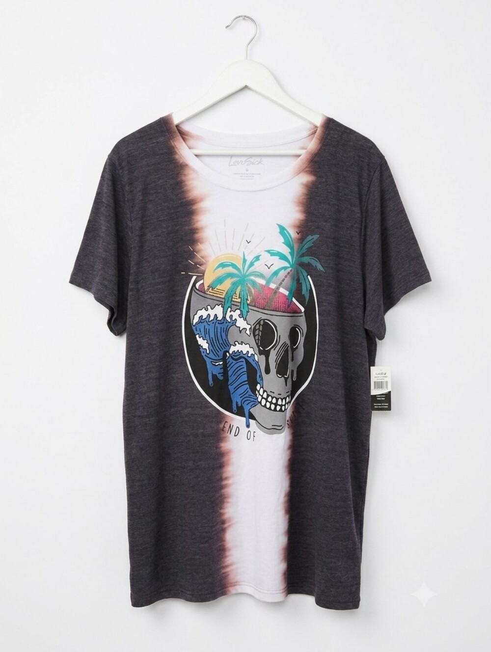 torrid Lovesick Skull Island Multi Tie Dye Short Sleeve T-Shirt NWT Size 3X